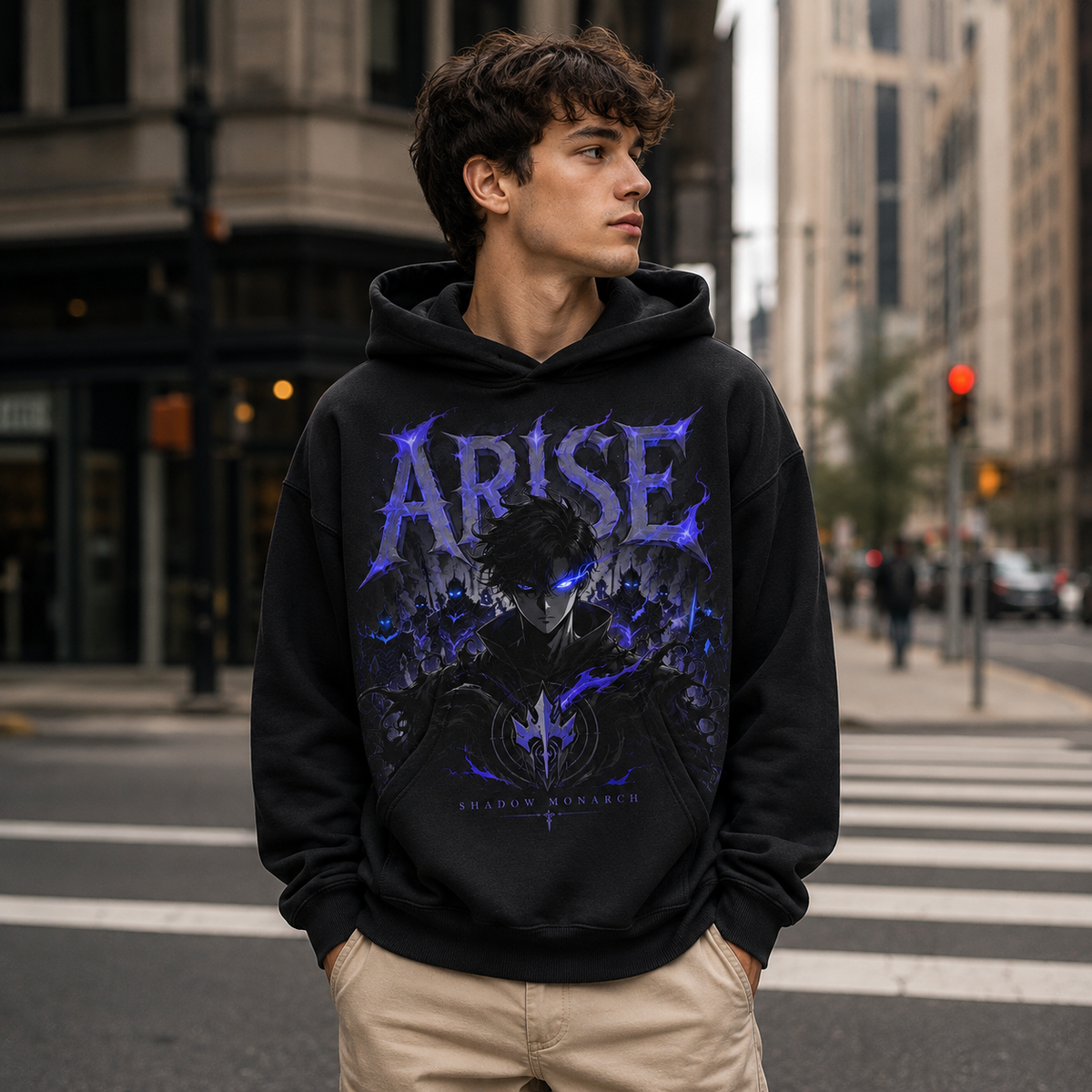 Sung Jin-Woo Solo Leveling Anime Hoodie - Monarch Kneeling Rise