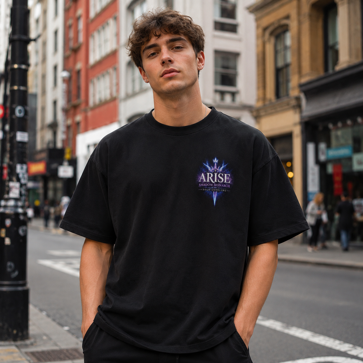 Sung Jin-Woo Solo Leveling Anime Graphic Tee - Monarch Of Shadows