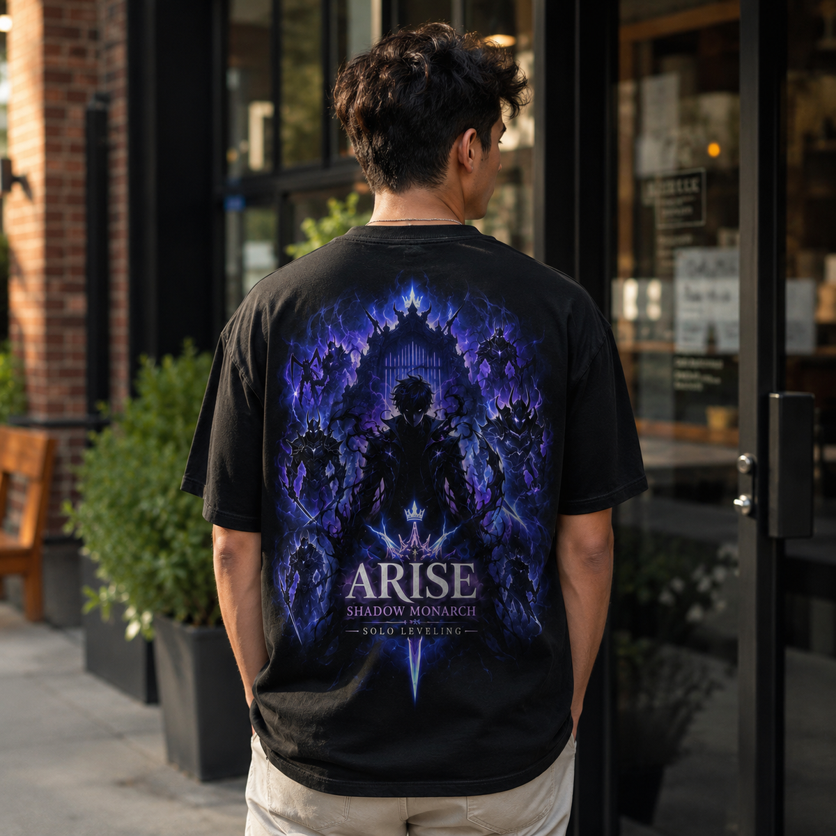 Sung Jin-Woo Solo Leveling Anime Graphic Tee - Monarch Of Shadows