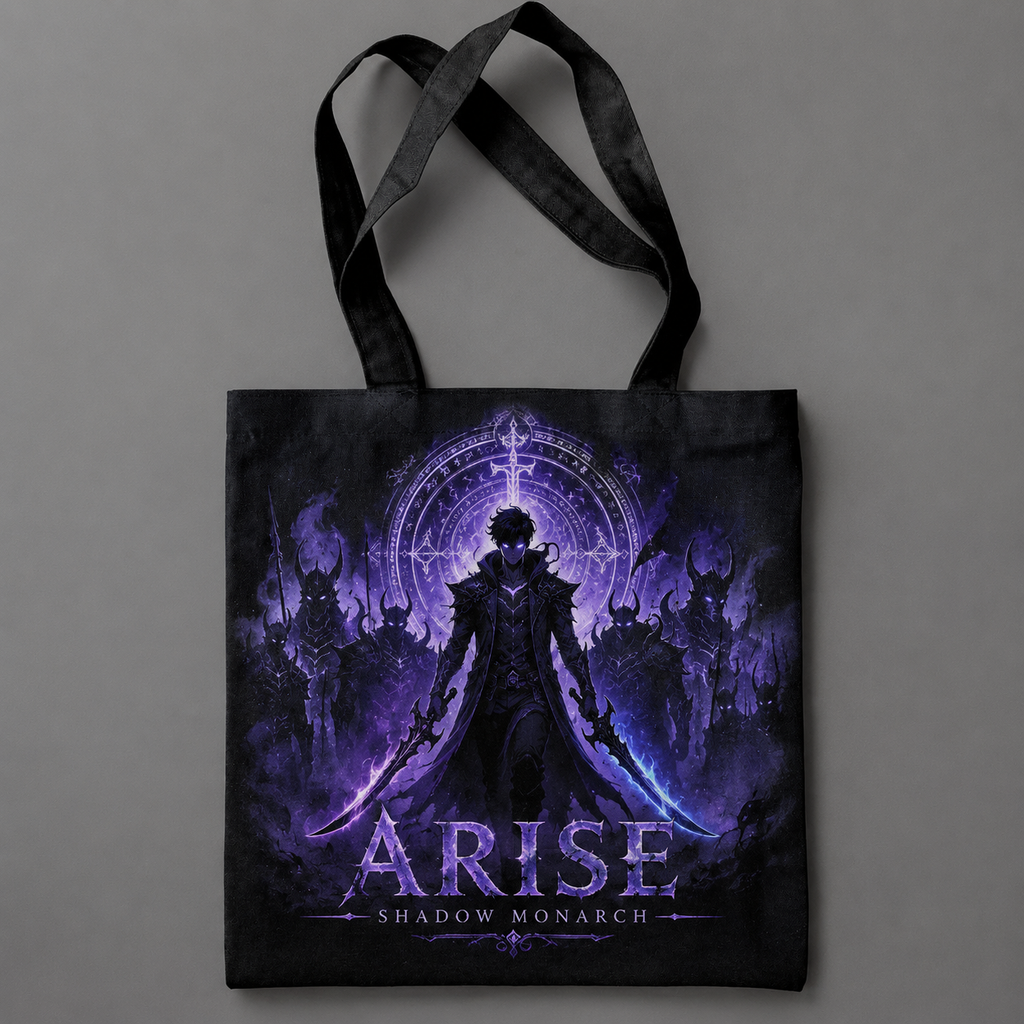Sung Jin-Woo Solo Leveling Anime Canvas Tote Bag - Monarch Of Shadows