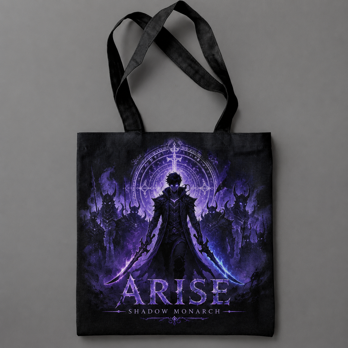 Sung Jin-Woo Solo Leveling Anime Canvas Tote Bag - Monarch Of Shadows