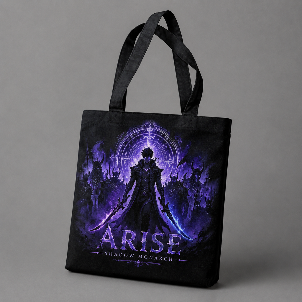 Sung Jin-Woo Solo Leveling Anime Canvas Tote Bag - Monarch Of Shadows
