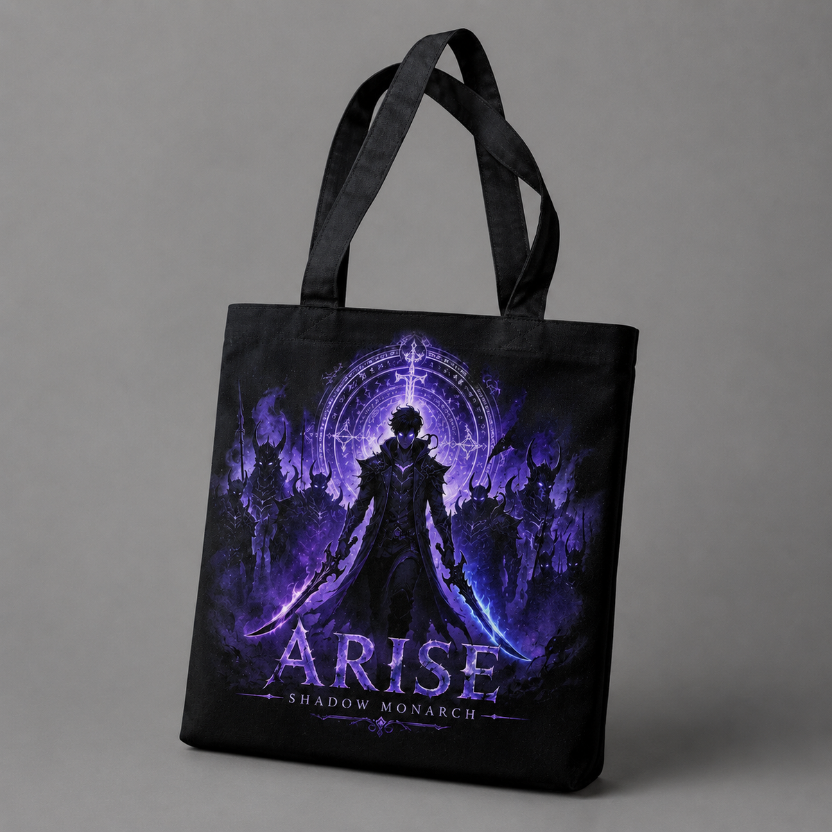 Sung Jin-Woo Solo Leveling Anime Canvas Tote Bag - Monarch Of Shadows