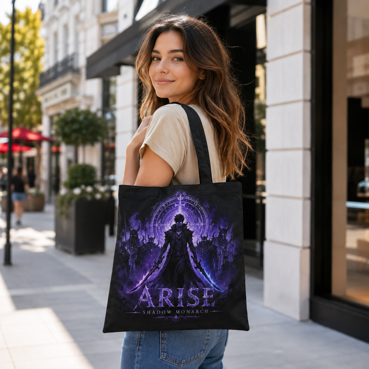 Sung Jin-Woo Solo Leveling Anime Canvas Tote Bag - Monarch Of Shadows