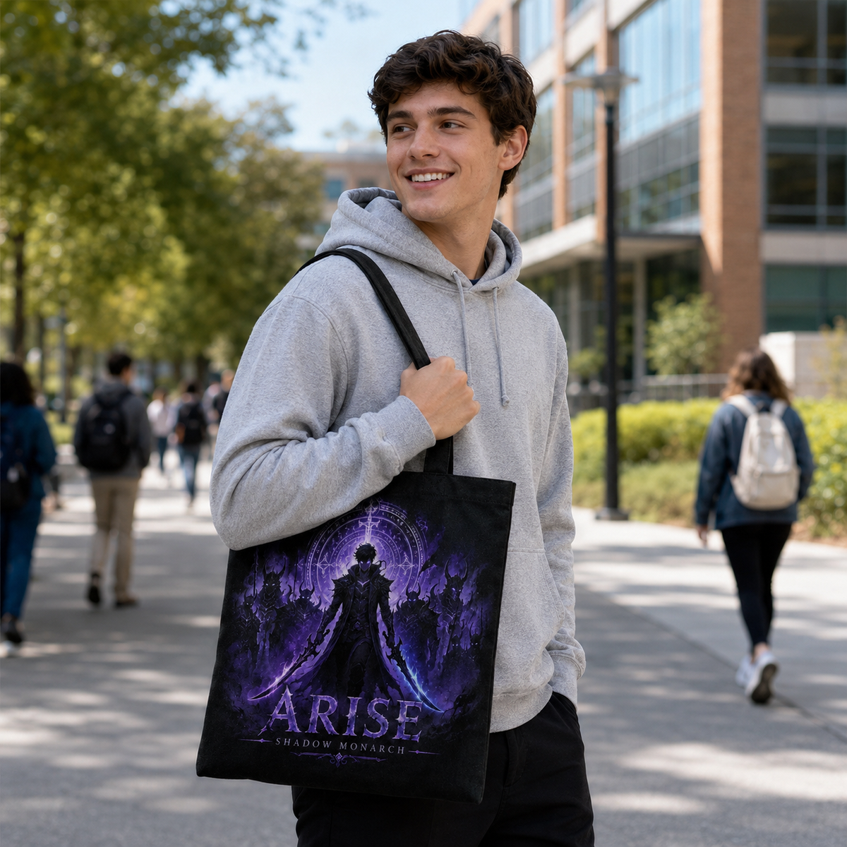 Sung Jin-Woo Solo Leveling Anime Canvas Tote Bag - Monarch Of Shadows