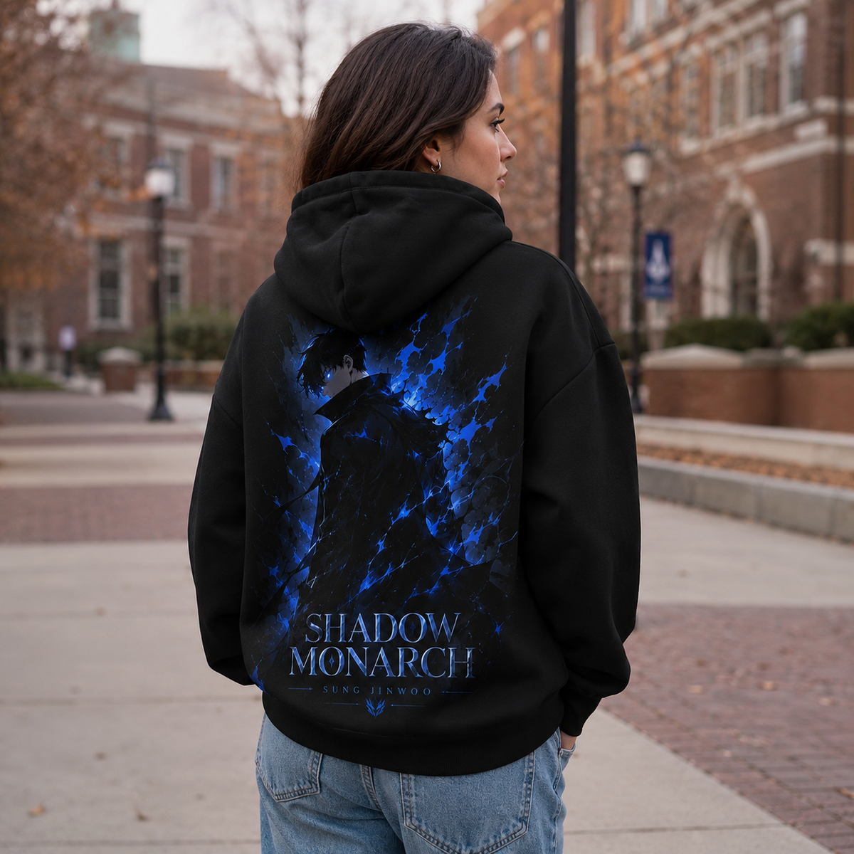 Sung Jin-Woo Solo Leveling Anime Hoodie - Monarch Silhouette