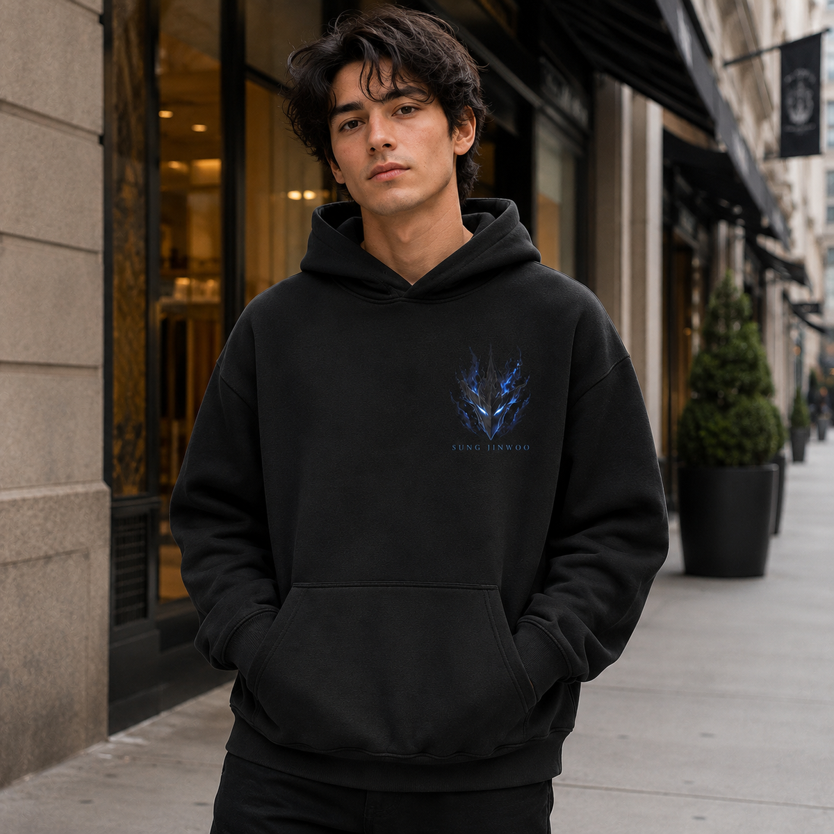 Sung Jin-Woo Solo Leveling Anime Hoodie - Monarch Silhouette
