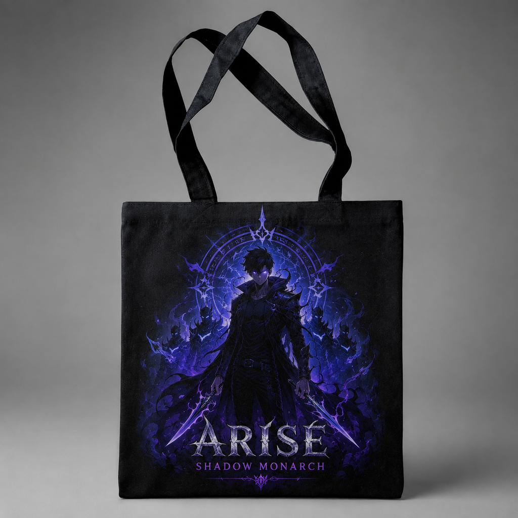 Sung Jin-Woo Solo Leveling Anime Canvas Tote Bag - Monarch Twin Daggers