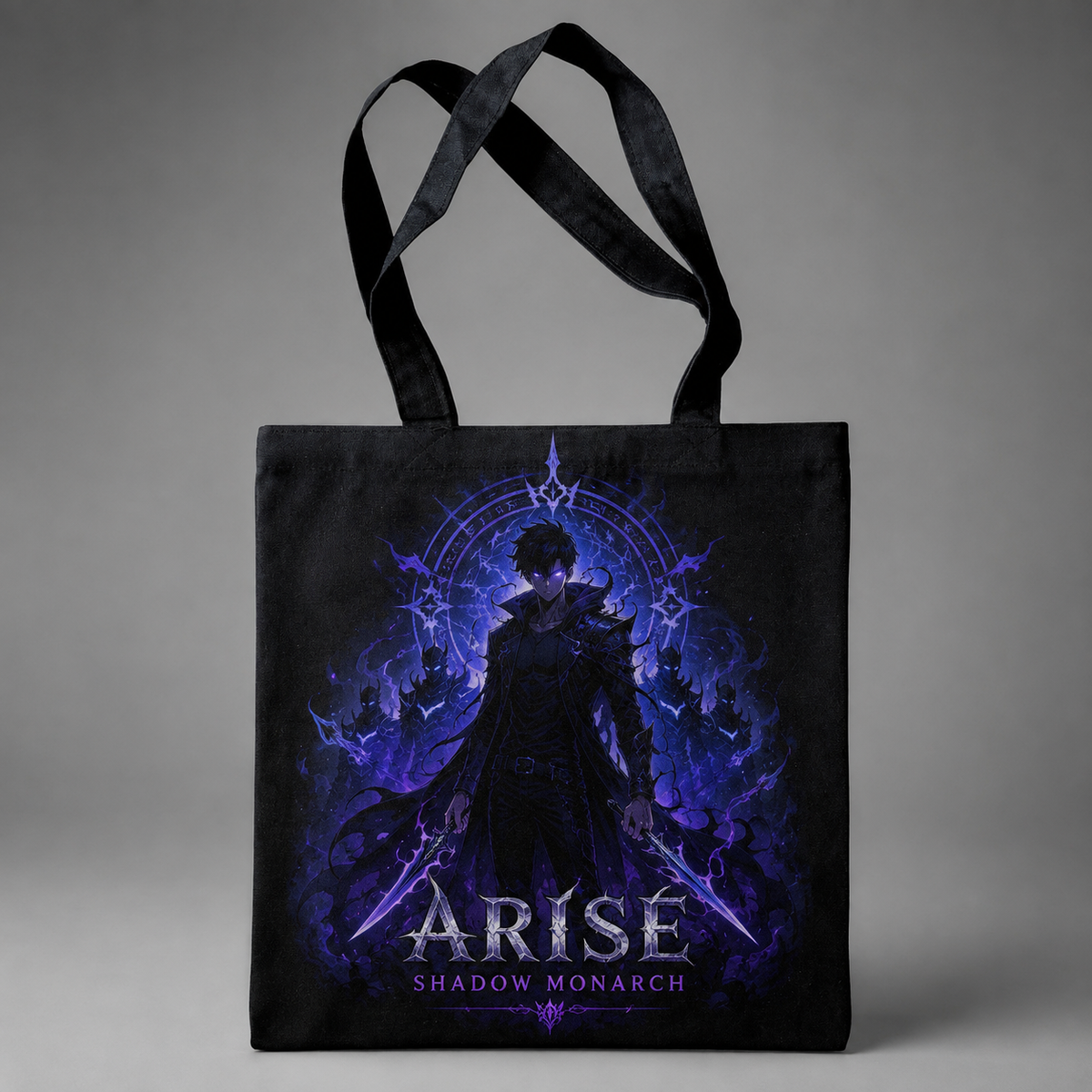 Sung Jin-Woo Solo Leveling Anime Canvas Tote Bag - Monarch Twin Daggers