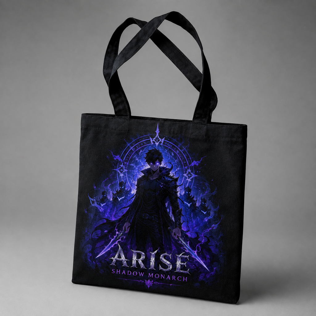Sung Jin-Woo Solo Leveling Anime Canvas Tote Bag - Monarch Twin Daggers