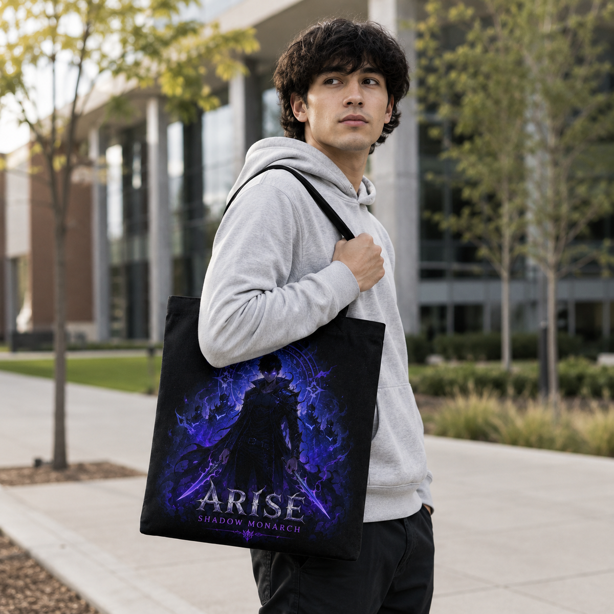 Sung Jin-Woo Solo Leveling Anime Canvas Tote Bag - Monarch Twin Daggers
