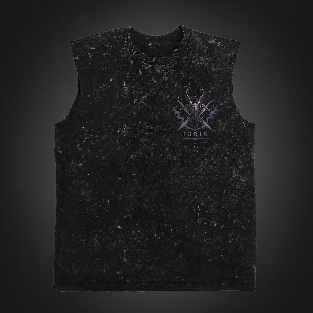 Sung Jin-Woo Solo Leveling Anime Tank Top - Rise Of The Monarch Acid Wash Vest