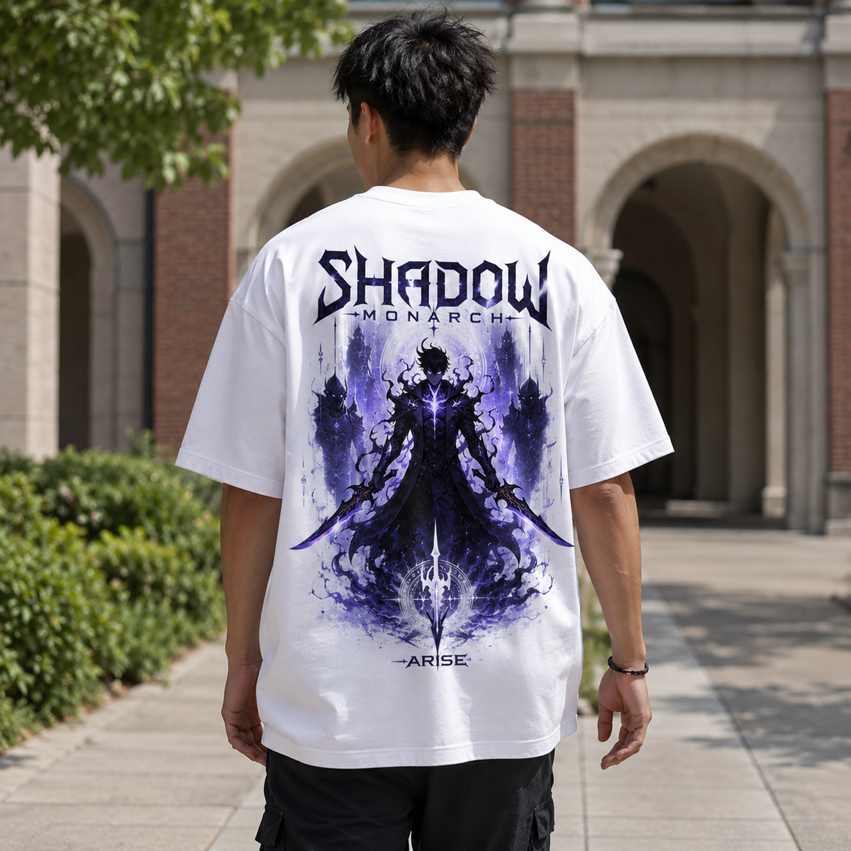 Sung Jin-Woo Solo Leveling Anime Graphic Tee - Shadow Monarch Arise