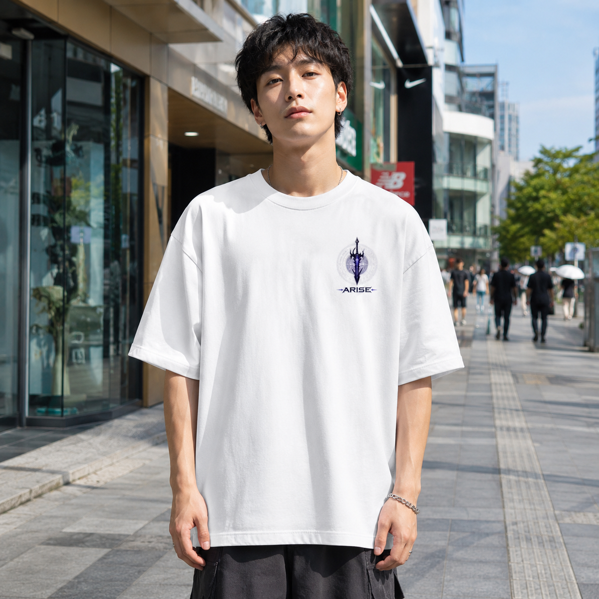 Sung Jin-Woo Solo Leveling Anime Graphic Tee - Shadow Monarch Arise