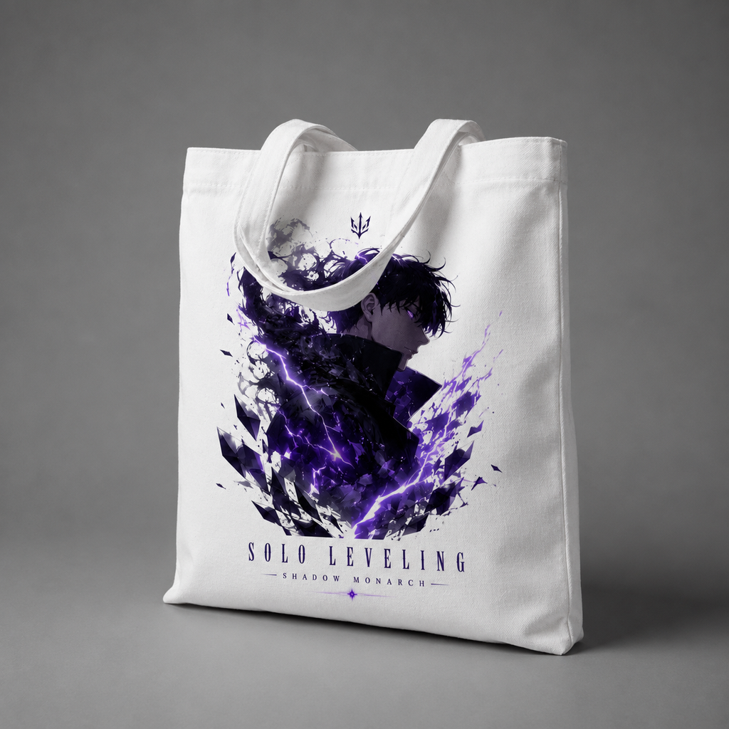 Sung Jin-Woo Solo Leveling Anime Canvas Tote Bag - Shadow Monarch Profile