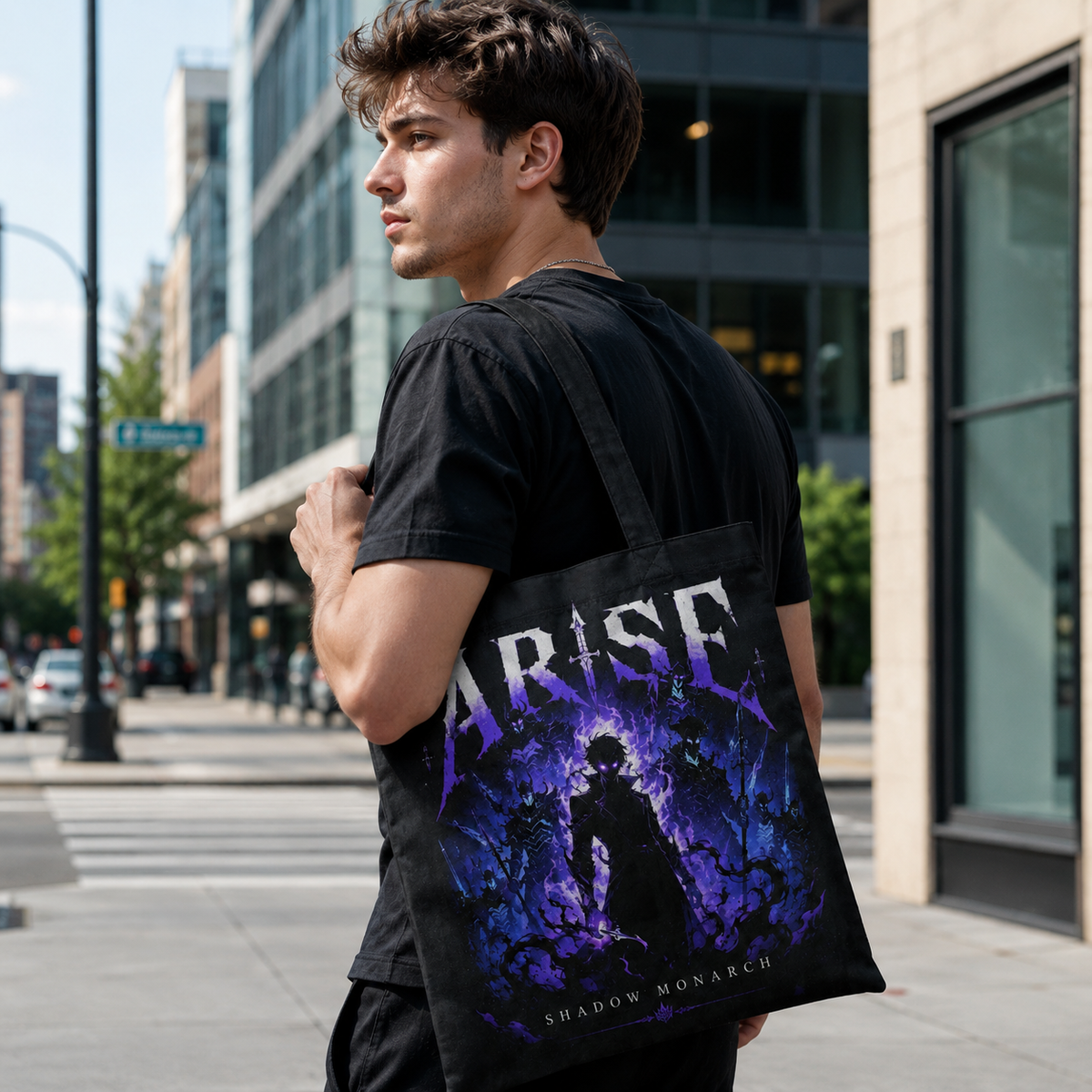 Sung Jin-Woo Solo Leveling Anime Canvas Tote Bag - Shadow Sovereign
