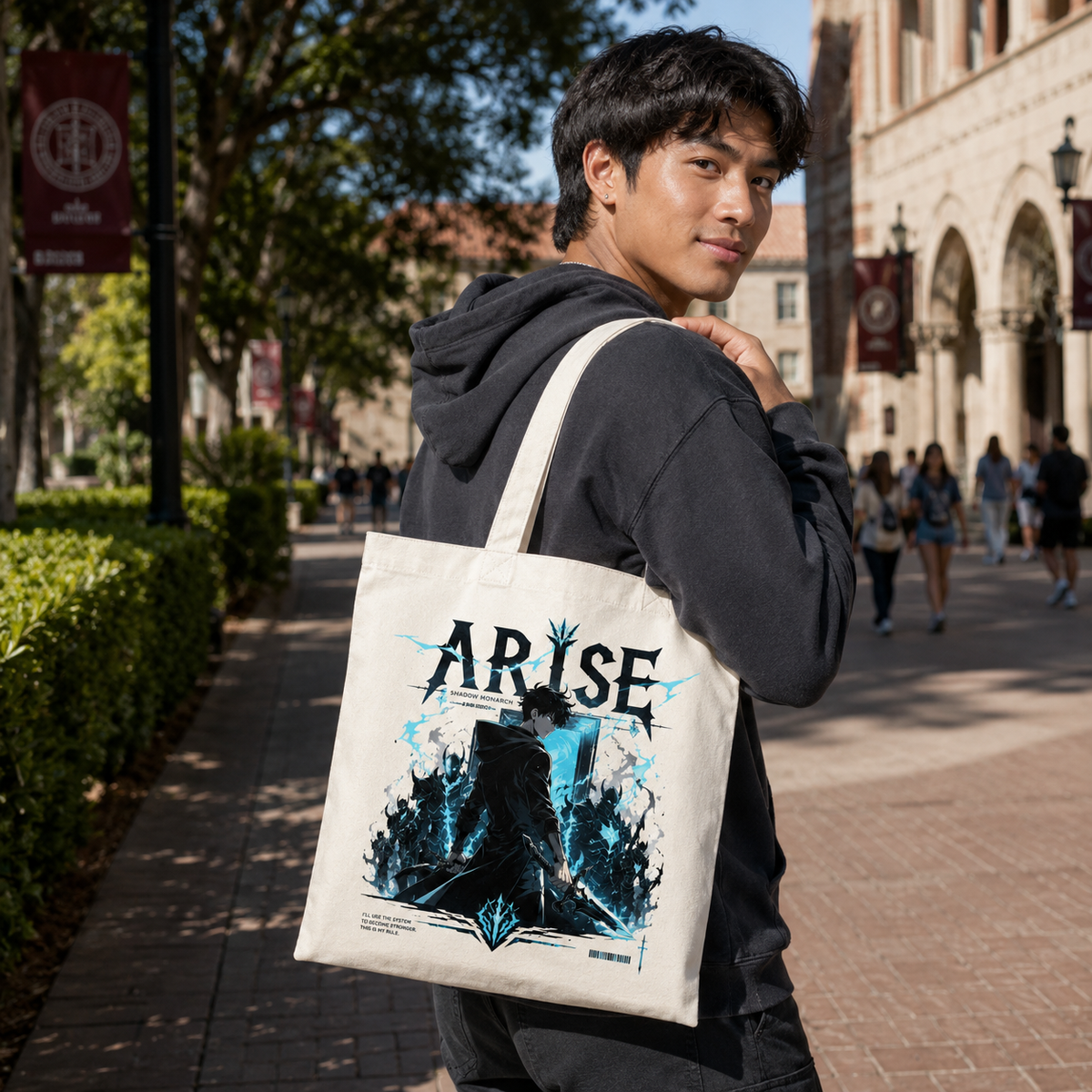 Sung Jin-Woo Solo Leveling Anime Canvas Tote Bag - System Rule