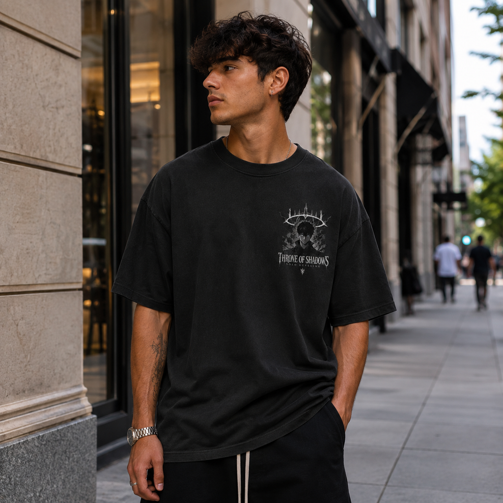 Sung Jin-Woo Solo Leveling Anime Graphic Tee - Throne Of Shadows