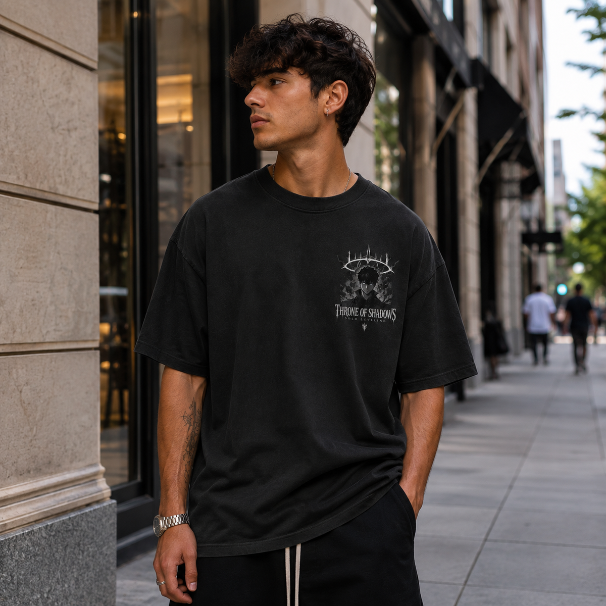 Sung Jin-Woo Solo Leveling Anime Graphic Tee - Throne Of Shadows