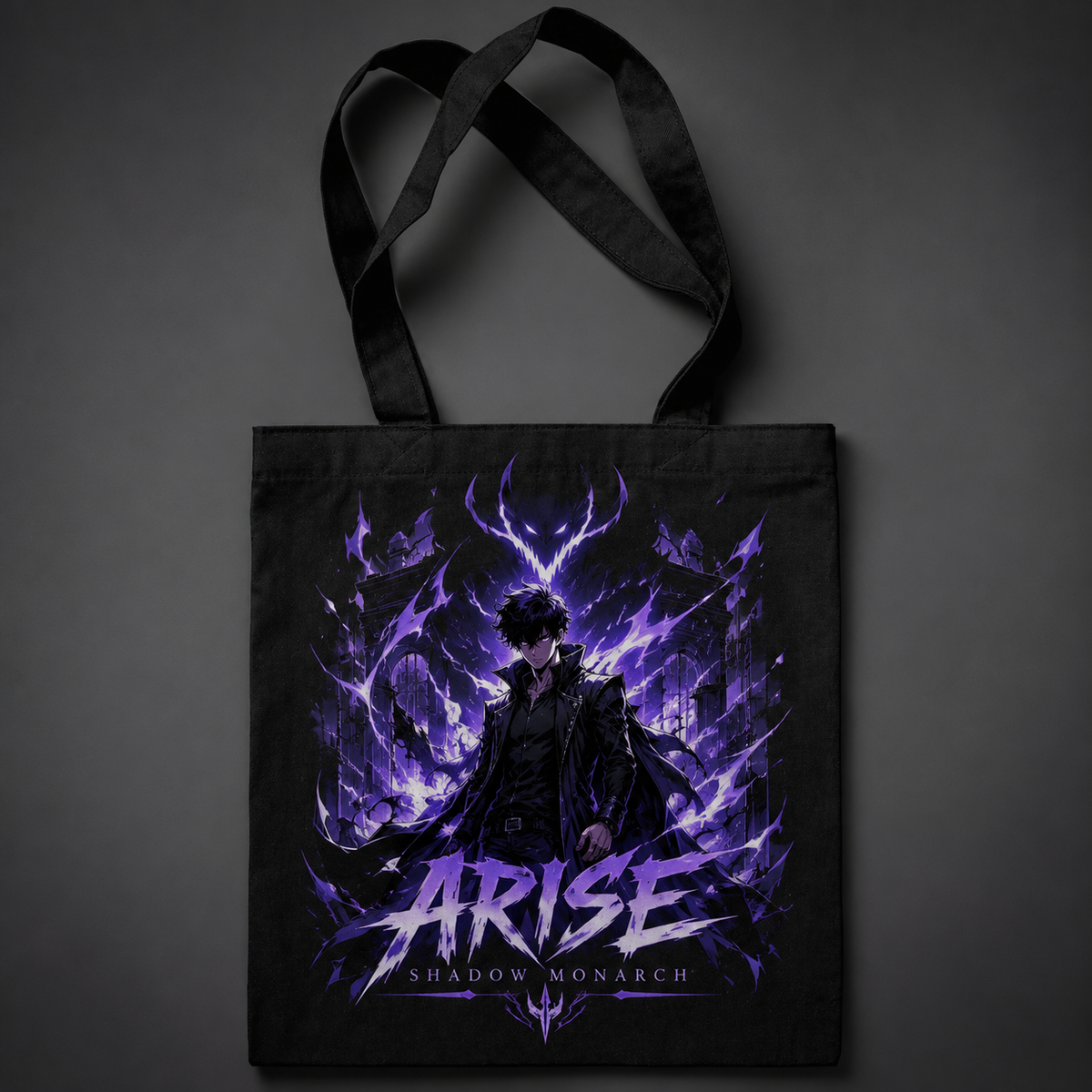 Sung Jin-Woo Solo Leveling Anime Canvas Tote Bag - Violet Awakening