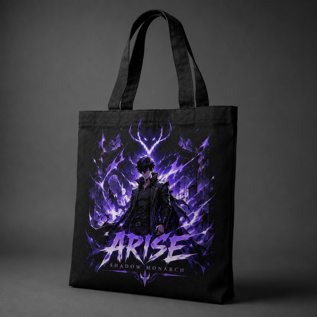 Sung Jin-Woo Solo Leveling Anime Canvas Tote Bag - Violet Awakening