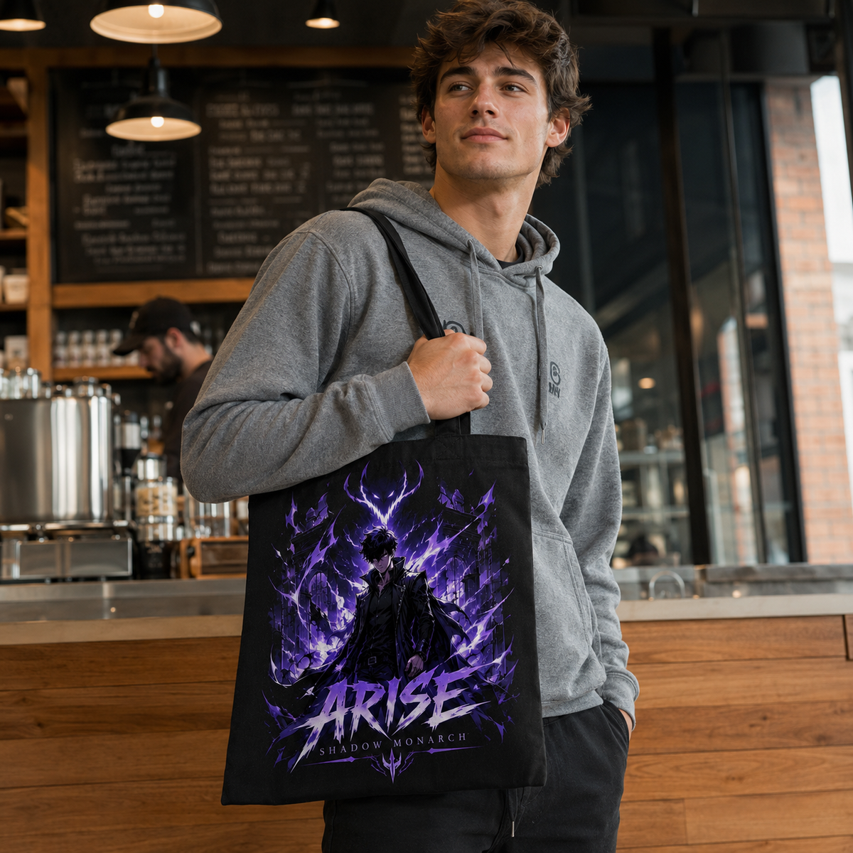 Sung Jin-Woo Solo Leveling Anime Canvas Tote Bag - Violet Awakening