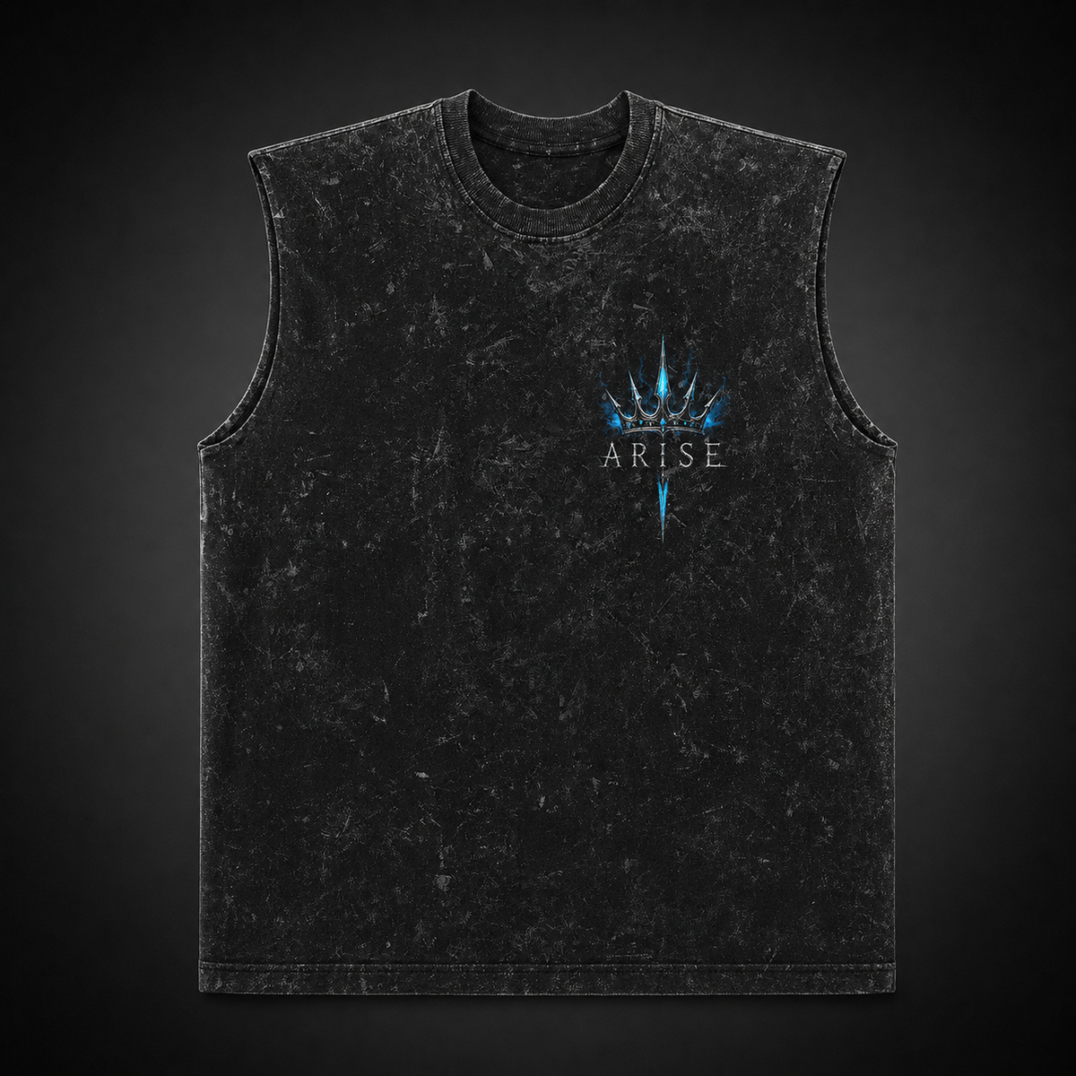 Sung Jin-Woo Solo Leveling Anime Tank Top - Winged Monarch Acid Wash Vest