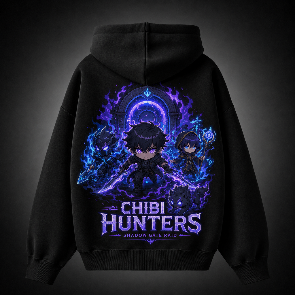Sung Jinwoo Solo Leveling Anime Hoodie - Chibi Shadow Raid