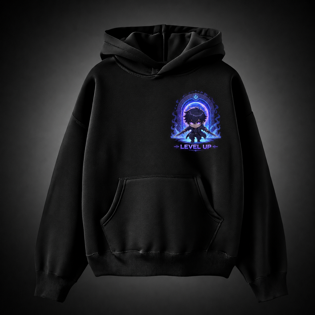 Sung Jinwoo Solo Leveling Anime Hoodie - Chibi Shadow Raid
