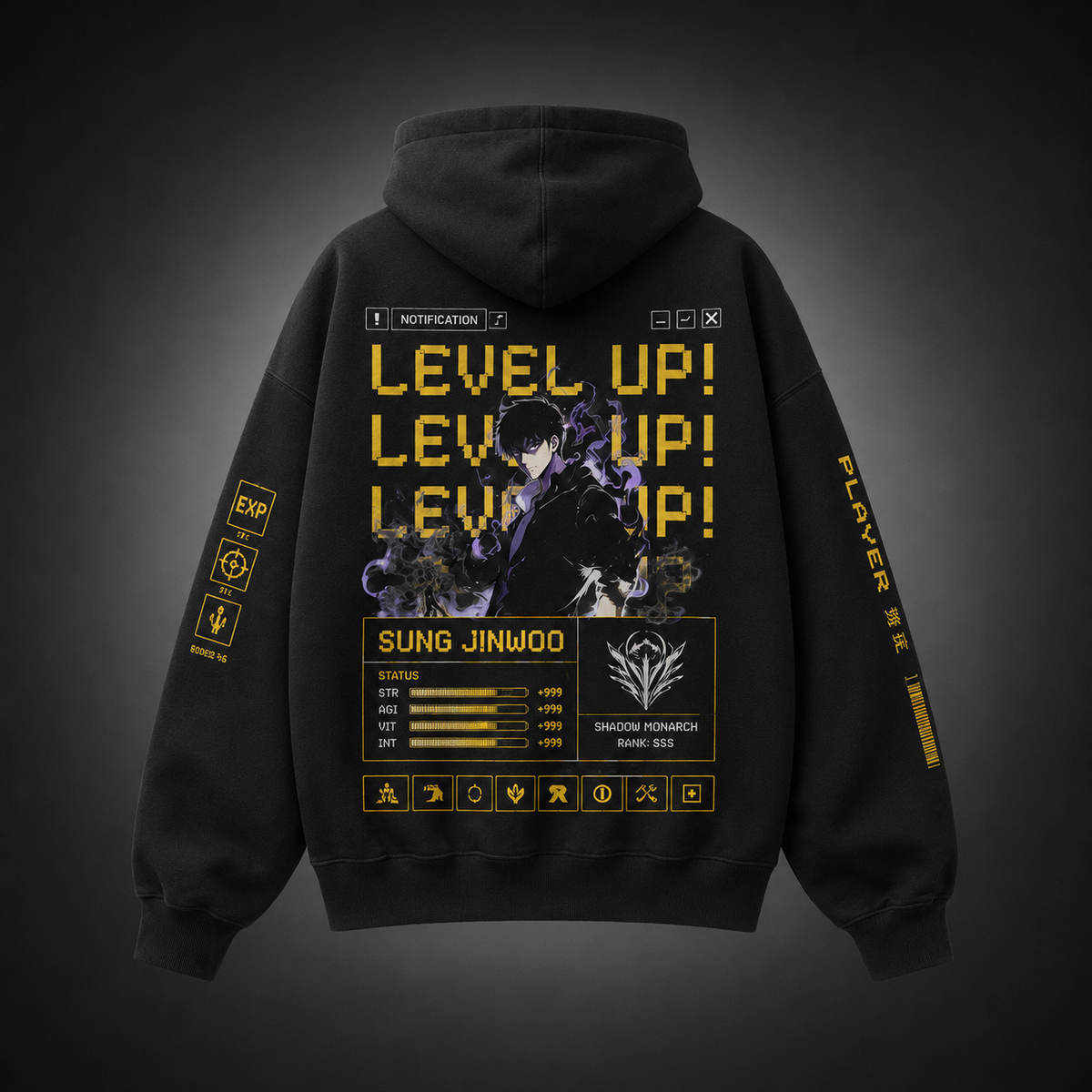 Sung Jinwoo Solo Leveling Anime Hoodie - Level Up Status