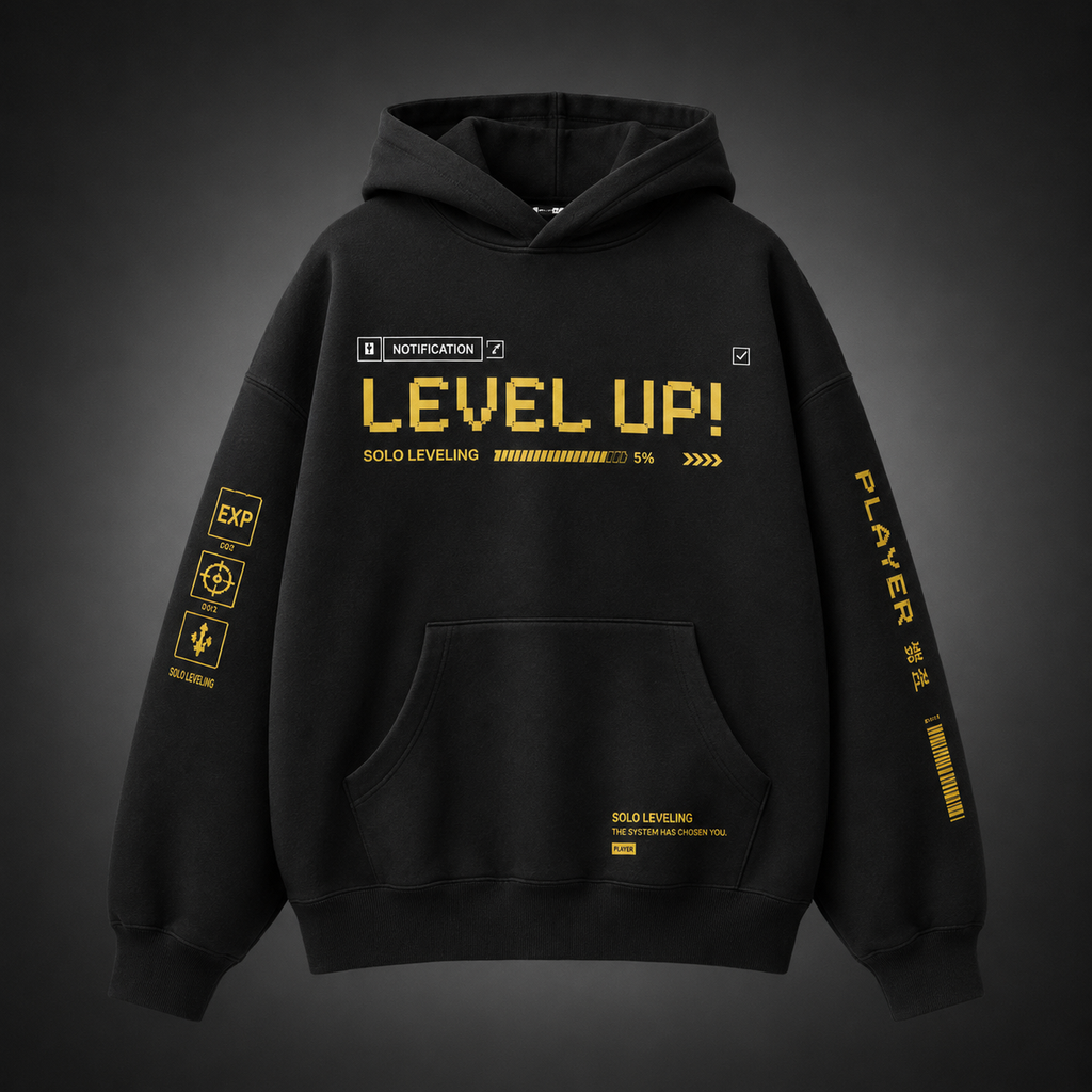 Sung Jinwoo Solo Leveling Anime Hoodie - Level Up Status