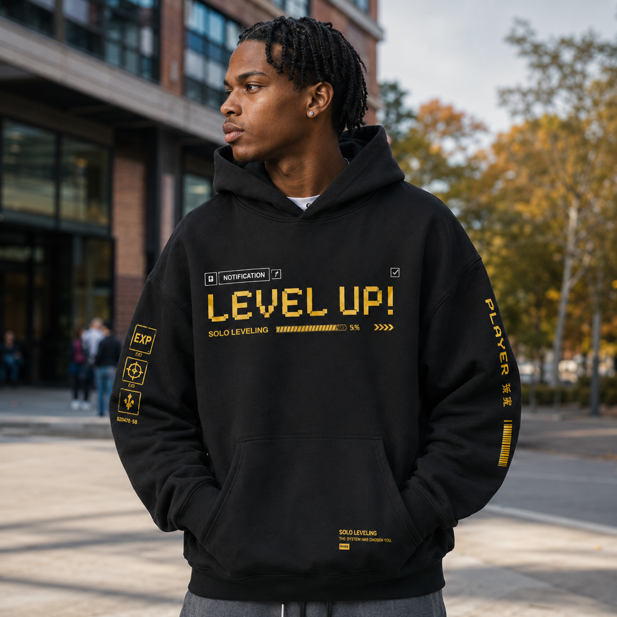 Sung Jinwoo Solo Leveling Anime Hoodie - Level Up Status