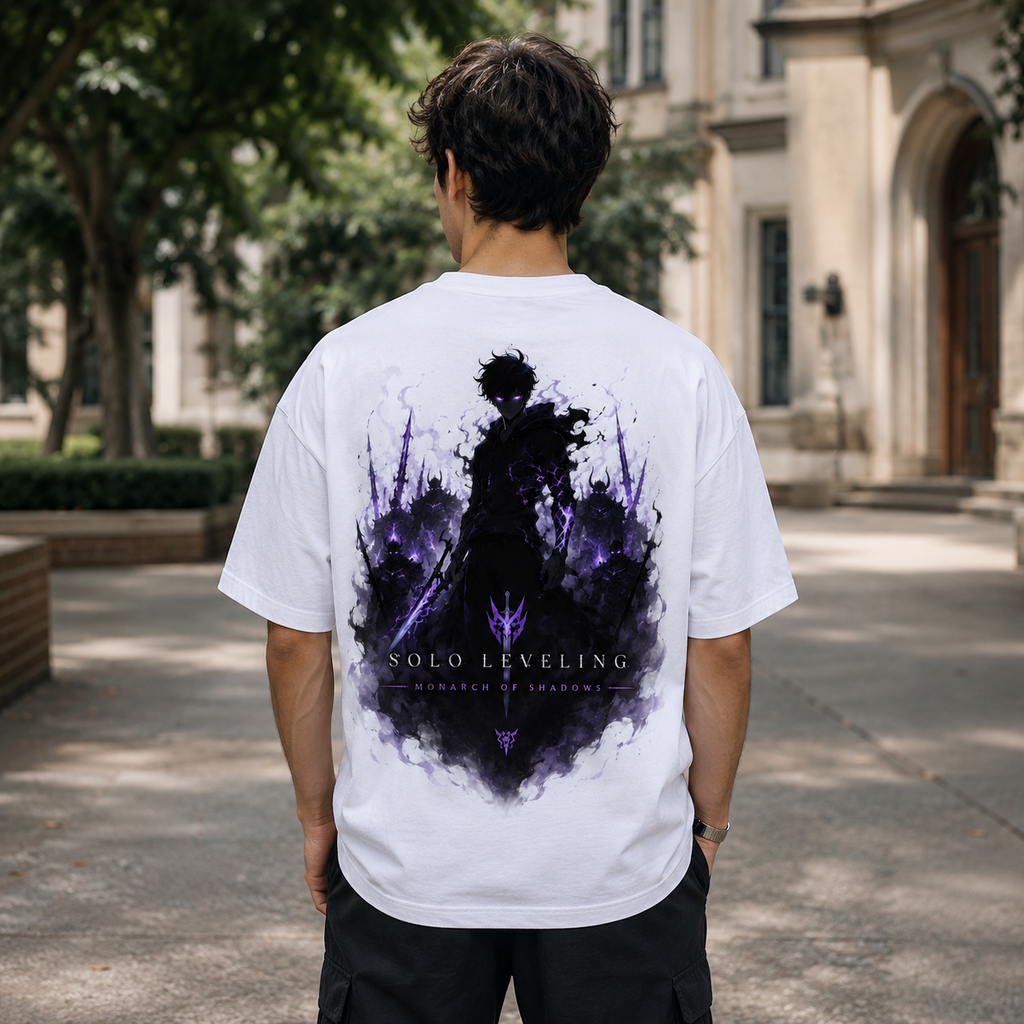 Sung Jinwoo Solo Leveling Anime Graphic Tee - Monarch Of Shadows