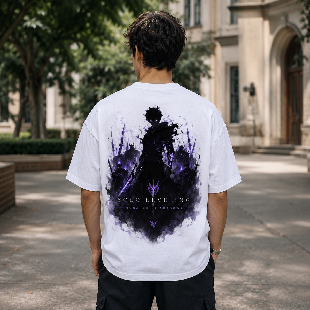 Sung Jinwoo Solo Leveling Anime Graphic Tee - Monarch Of Shadows