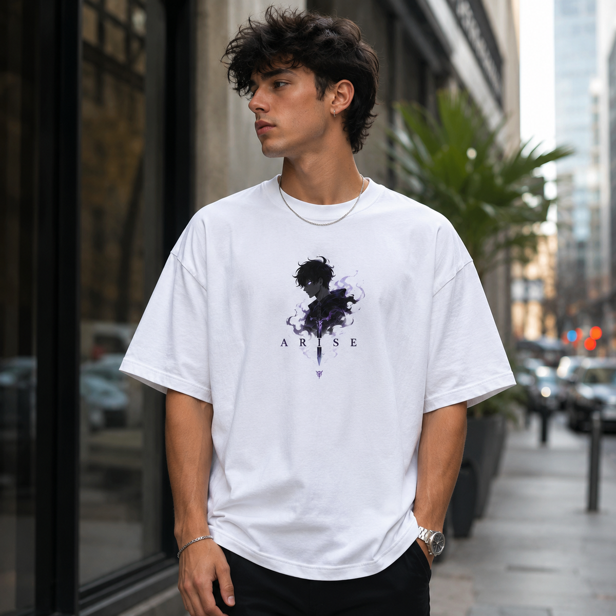 Sung Jinwoo Solo Leveling Anime Graphic Tee - Monarch Of Shadows