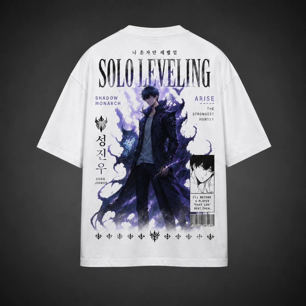 Sung Jinwoo Solo Leveling Anime Graphic Tee - Strongest Hunter Cover