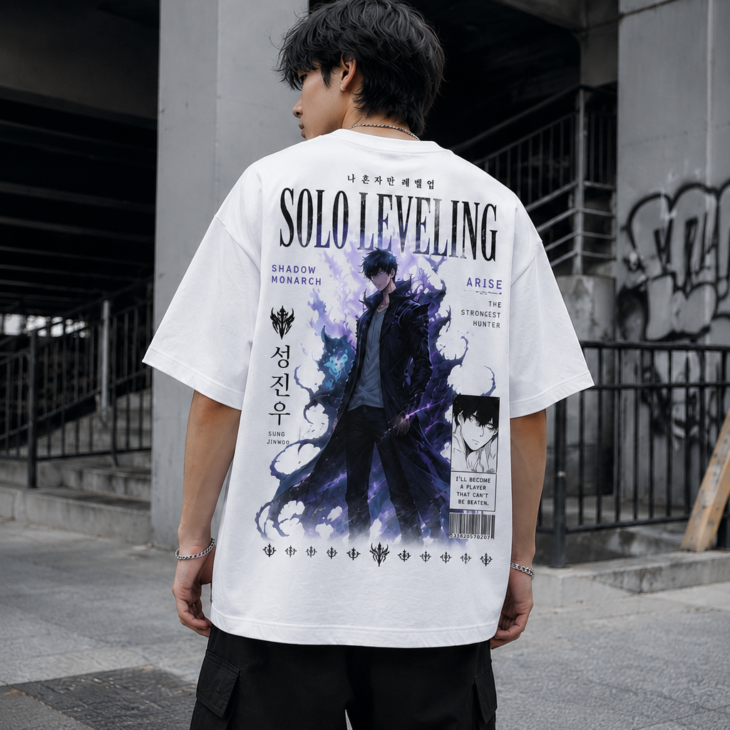 Sung Jinwoo Solo Leveling Anime Graphic Tee - Strongest Hunter Cover