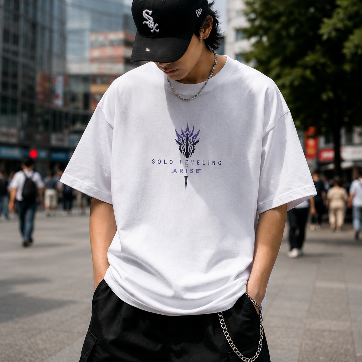 Sung Jinwoo Solo Leveling Anime Graphic Tee - Strongest Hunter Cover