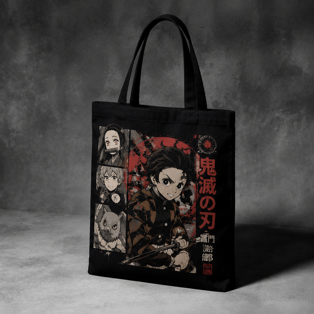 Tanjiro Kamado Demon Slayer Anime Canvas Tote Bag - Manga Panel Crew