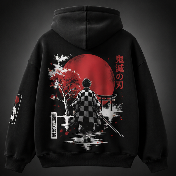 Tanjiro Kamado Demon Slayer Anime Hoodie - Torii Gate Journey