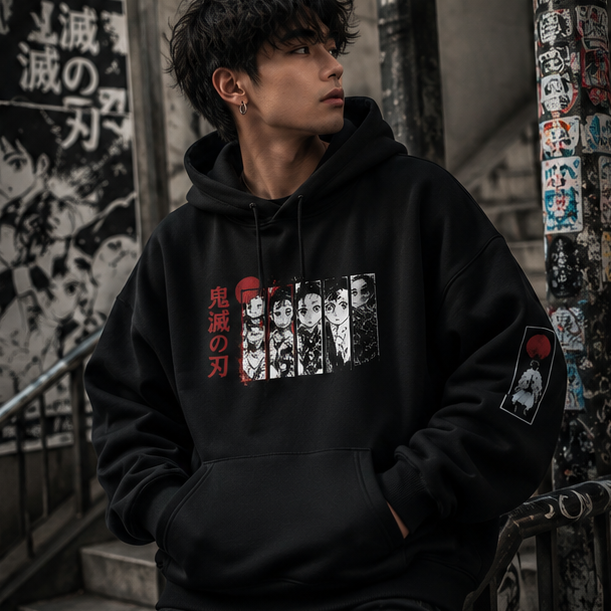 Tanjiro Kamado Demon Slayer Anime Hoodie - Torii Gate Journey