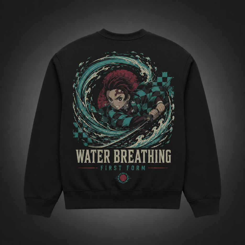 Tanjiro Kamado Demon Slayer Anime Sweatshirt - Water Breathing Surge