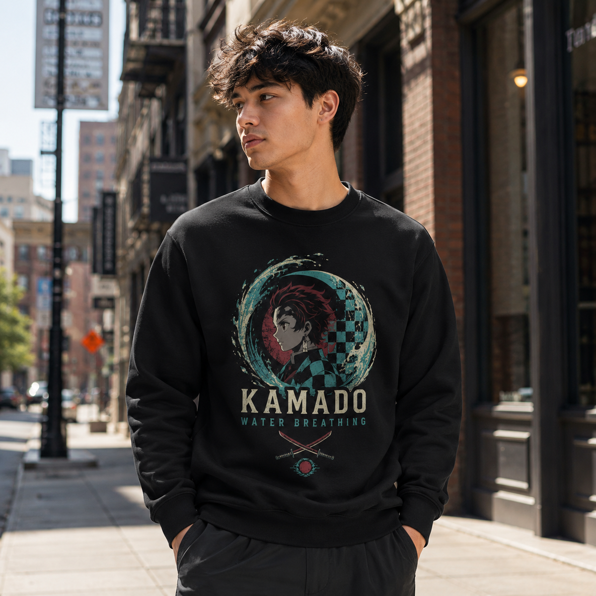 Tanjiro Kamado Demon Slayer Anime Sweatshirt - Water Breathing Surge