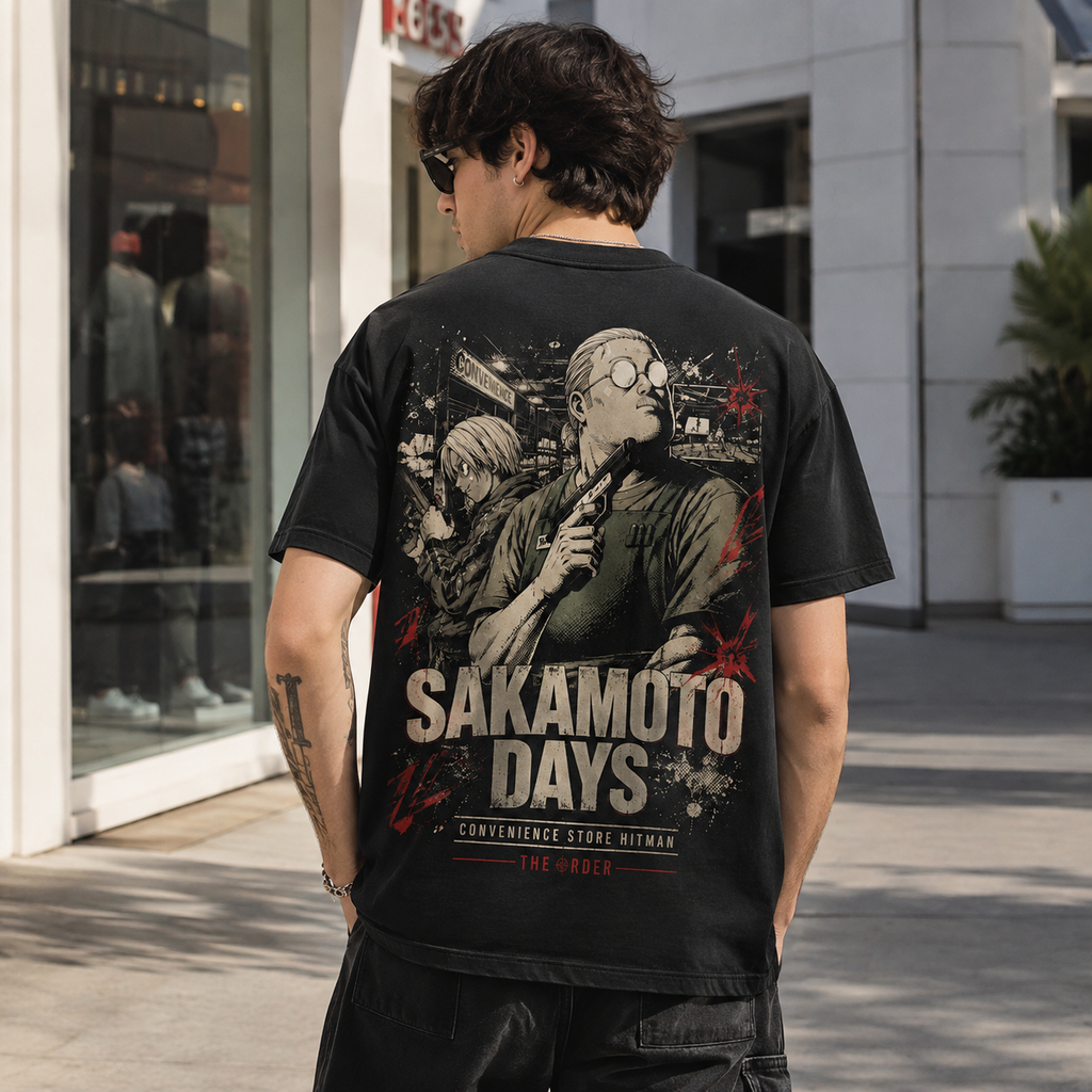 Taro Sakamoto & Shin Asakura Sakamoto Days Anime Graphic Tee - Convenience Store Hitman