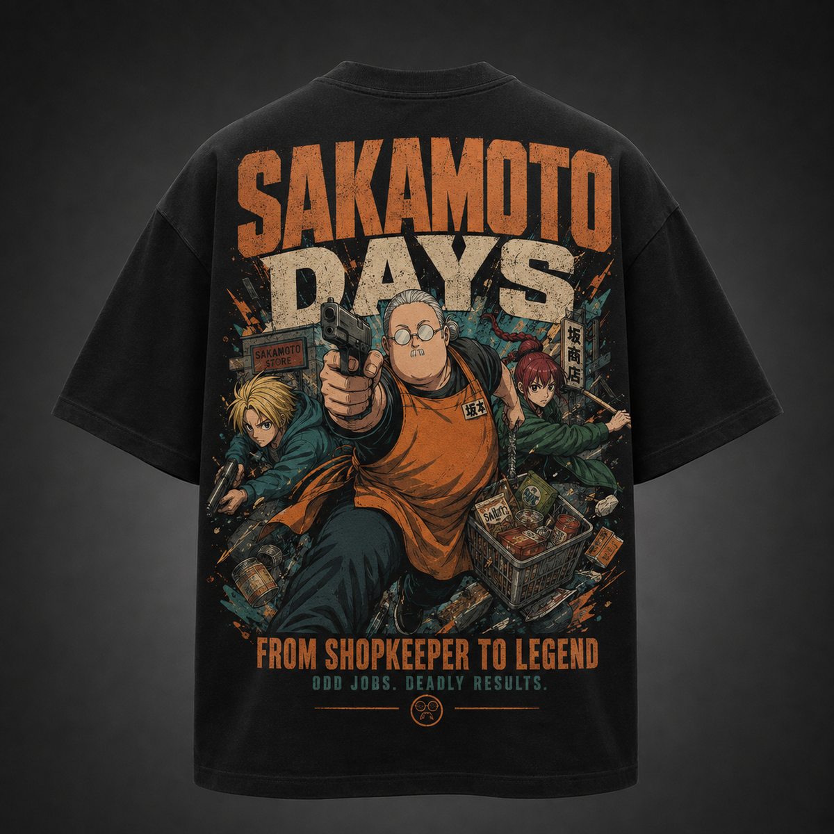 Taro Sakamoto & Shin Asakura Sakamoto Days Anime Graphic Tee - From Shopkeeper To Legend