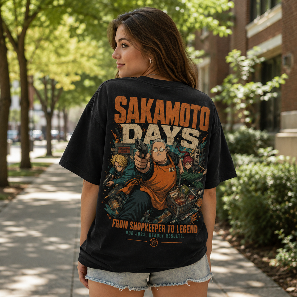 Taro Sakamoto & Shin Asakura Sakamoto Days Anime Graphic Tee - From Shopkeeper To Legend