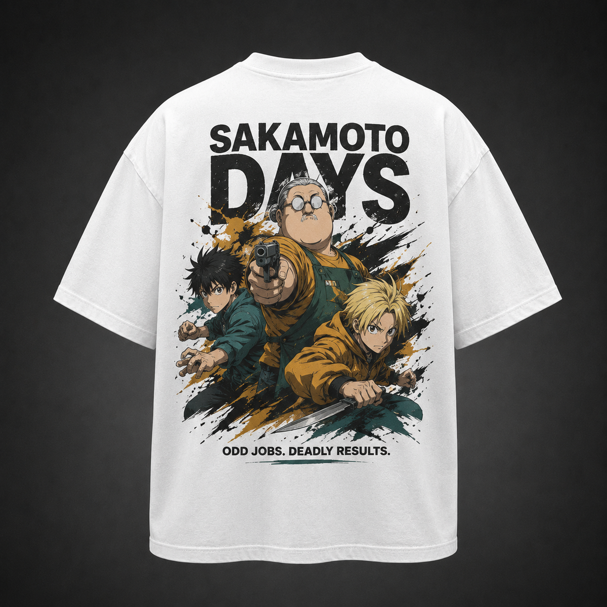 Taro Sakamoto & Shin Asakura Sakamoto Days Anime Graphic Tee - Odd Jobs Deadly Results