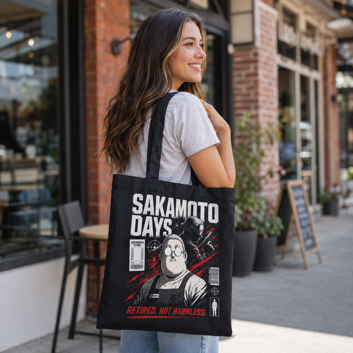 Taro Sakamoto & Shin Asakura Sakamoto Days Anime Canvas Tote Bag - Retired Not Harmless