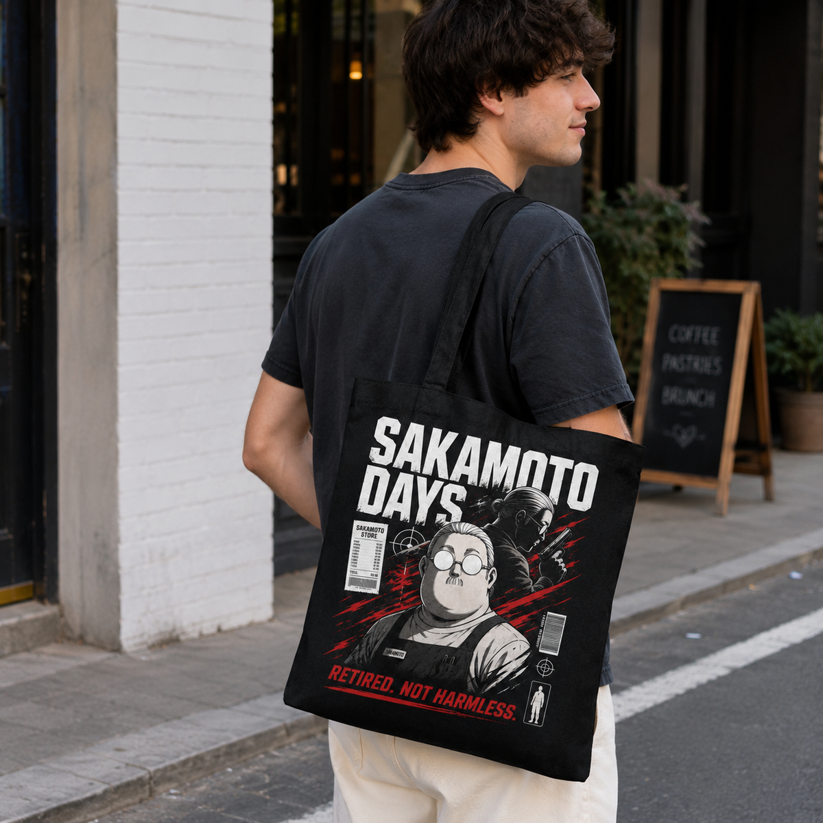 Taro Sakamoto & Shin Asakura Sakamoto Days Anime Canvas Tote Bag - Retired Not Harmless