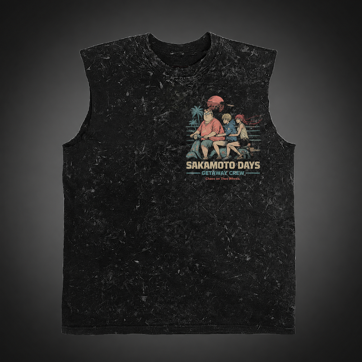 Taro Sakamoto & Shin Asakura Sakamoto Days Anime Tank Top - Summer Chaos Acid Wash Vest